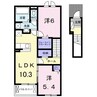 セントレジデンスⅠ 2LDKの間取り