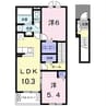 セントレジデンスⅠ 2LDKの間取り