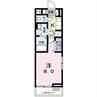 プラシード輝 1Kの間取り