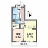 フォンテーヌSフラット 1LDKの間取り