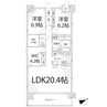 キャッスルコート神田町 2LDKの間取り