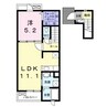 パル山崎 1LDKの間取り