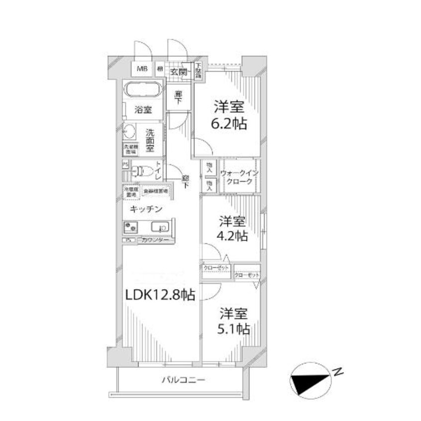 間取図 キャッスルコート岩端