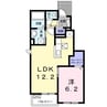 クオーレⅡ 1LDKの間取り