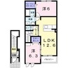 ソレイユ　Ⅱ番館 2LDKの間取り