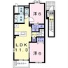 アルパイン 2LDKの間取り