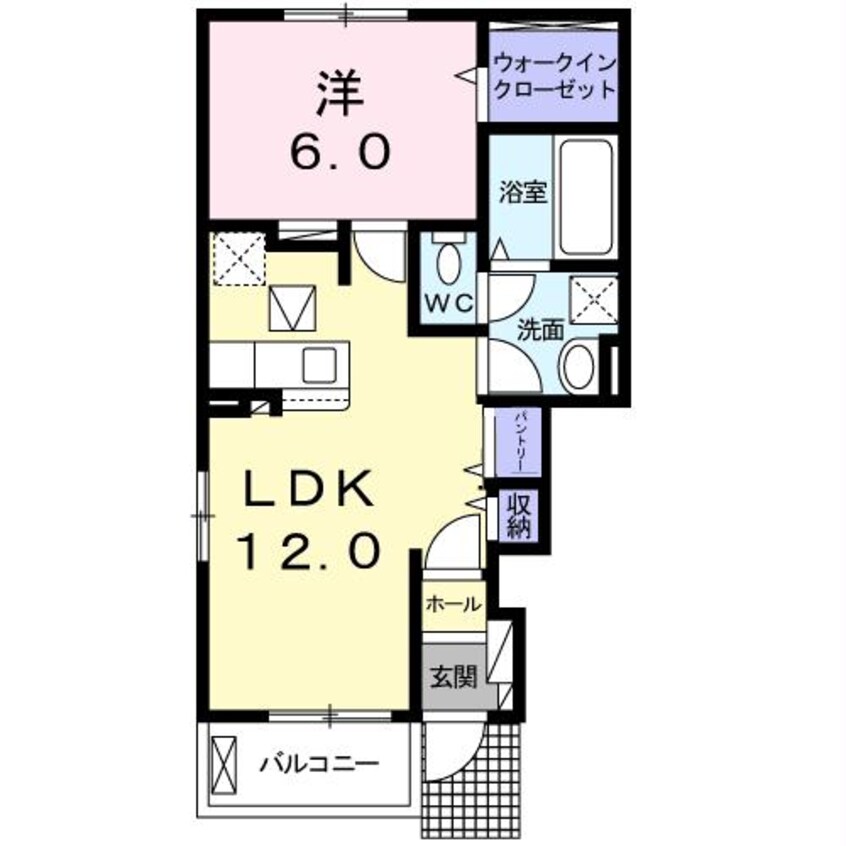 間取図 ヴィラ　ドゥ　グレーヌ梅ケ谷C