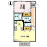 グレース古川　A棟 1LDKの間取り