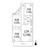 キャッスルコート東辻井 3LDKの間取り