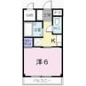 サンドミール 1Kの間取り