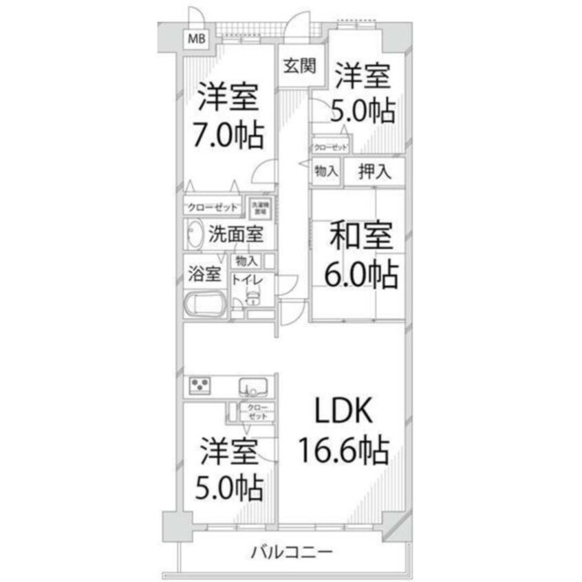 間取図 ロワイヤル岡田・手柄山公園