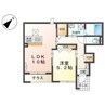 フェリシアス 1LDKの間取り