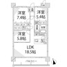 キャッスルコート田寺東 3LDKの間取り