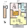 セジュールAMIKAⅢ 1LDKの間取り
