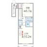 コゥジィーコート 1LDKの間取り