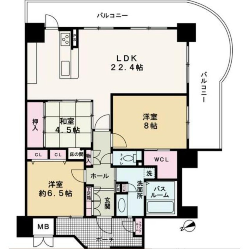 間取図 パレ・ロワイヤル飾磨