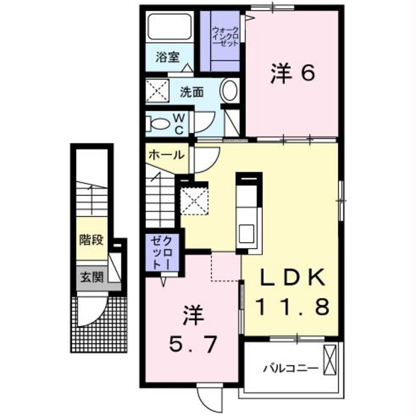 間取図 Rグレイ砥堀