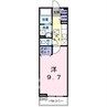 プラシード手柄Ⅰ 1Kの間取り