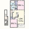 フローリッシュ・メゾン上野田2 2LDKの間取り