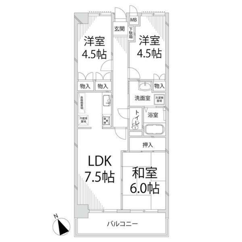 間取図 シャトレ北条