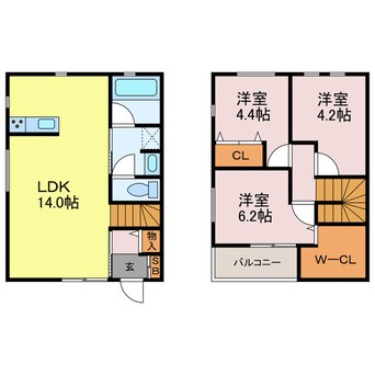 間取図 広峰1丁目メゾネット（仮称）