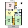 ビラ国分寺A棟 3DKの間取り