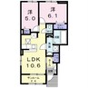 パルグランデⅠ 2LDKの間取り