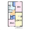 サニーハイム 2LDKの間取り