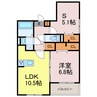 ラウレア元塩町 1LDK+Sの間取り