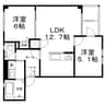 OA　FLAT車崎 2LDKの間取り