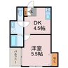 坂元町OMORIビル 1DKの間取り