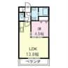プランドール宝殿 1LDKの間取り