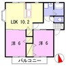 フラワービレッジ茉琴 2LDKの間取り