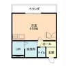 リバーテック 1Rの間取り