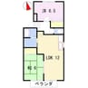 ルミエール飾磨 2LDKの間取り