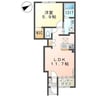 ミモザ 1LDKの間取り