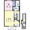 アメジスト 1LDKの間取り