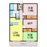 プレステージ姫路サザンコンフォート 2LDK+Sの間取り