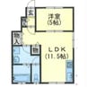 アンダンテ加古川本町 1LDKの間取り