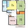 叶い坂 3DKの間取り