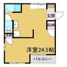 竹内マンション西棟 1Rの間取り