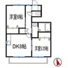 サニーフラット御立 2DKの間取り