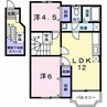 エレガント・中島 2LDKの間取り