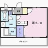 フラッツネオシティー 1Rの間取り