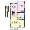 エスペランサⅡ粟津 2LDKの間取り