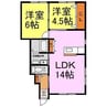 エストコート 2LDKの間取り