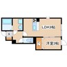 オーシャンコート姫路A棟 1LDKの間取り