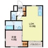 Kパラッツオ加古川 1LDKの間取り