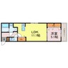 continent花影Ⅱ 1LDKの間取り