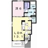 パークサイド田寺 1LDKの間取り